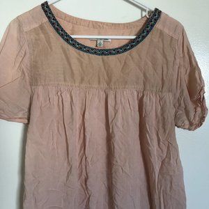 American Eagle Outfitters Pink Babydoll Top Size L